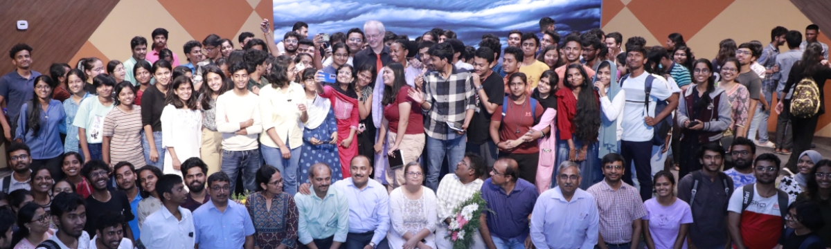 Nobel laureate Prof. Morten P Meldal with faculty and students
