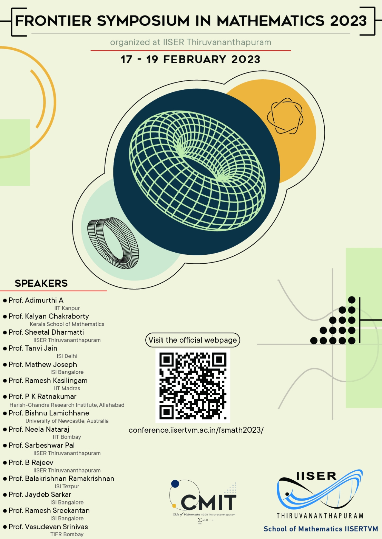 Frontier Symposium in Mathematics 2023 Flyer